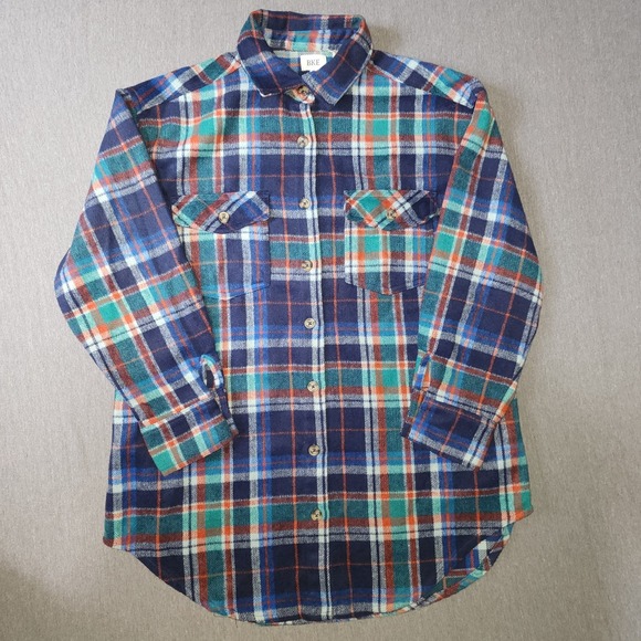 BKE Tops - BKE Women's Medium Boyfriend Plaid Long Sleeve Button Down Shirt